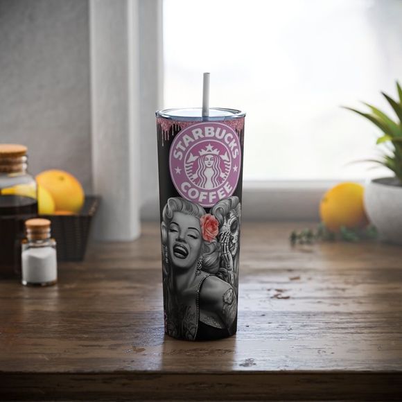 Marilyn Monroe 20oz Steel Tumbler With Straw - Picture 6 of 8